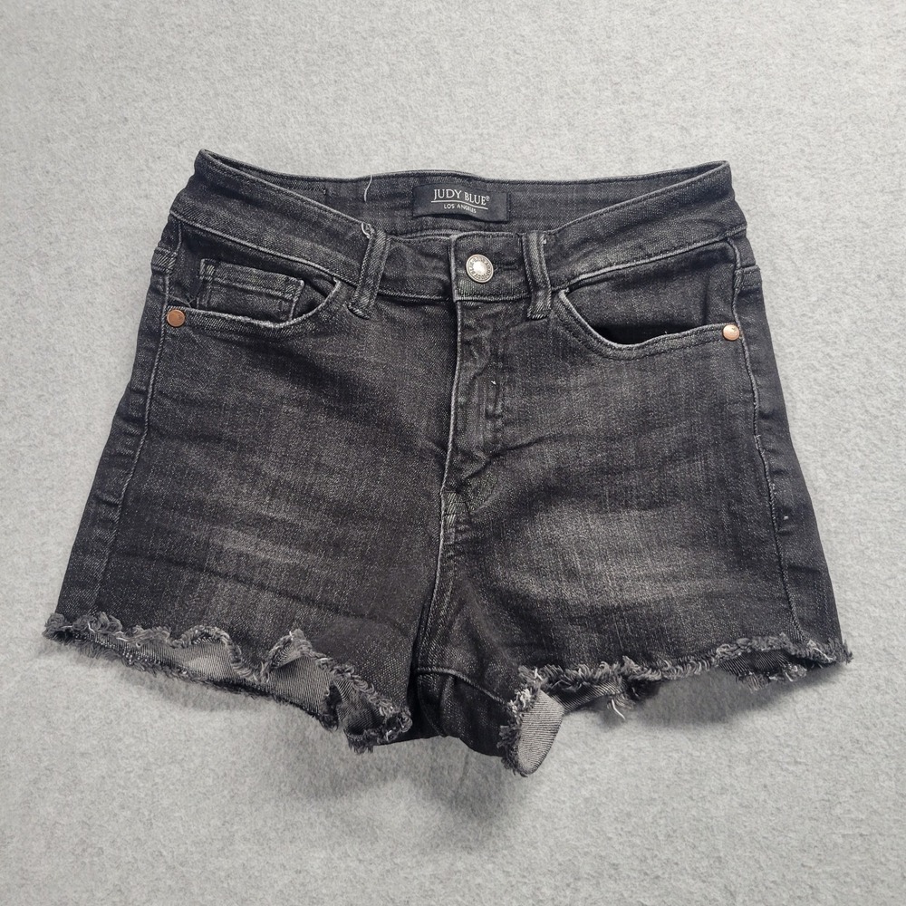 Judy Blue Shorts Womens Size Small Black Fade Cut Off Mid Rise Stretch Casual